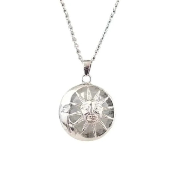 Quartz Sun and Moon Pendant Necklace - Picture 1 of 9
